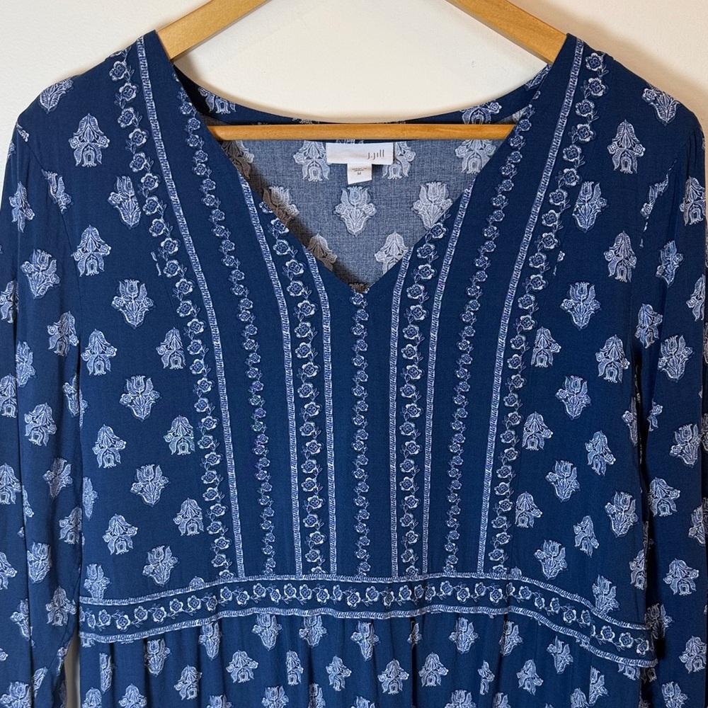 J. Jill Seaside Woodblock Printed Tunic Blouse - Picture 5 of 11